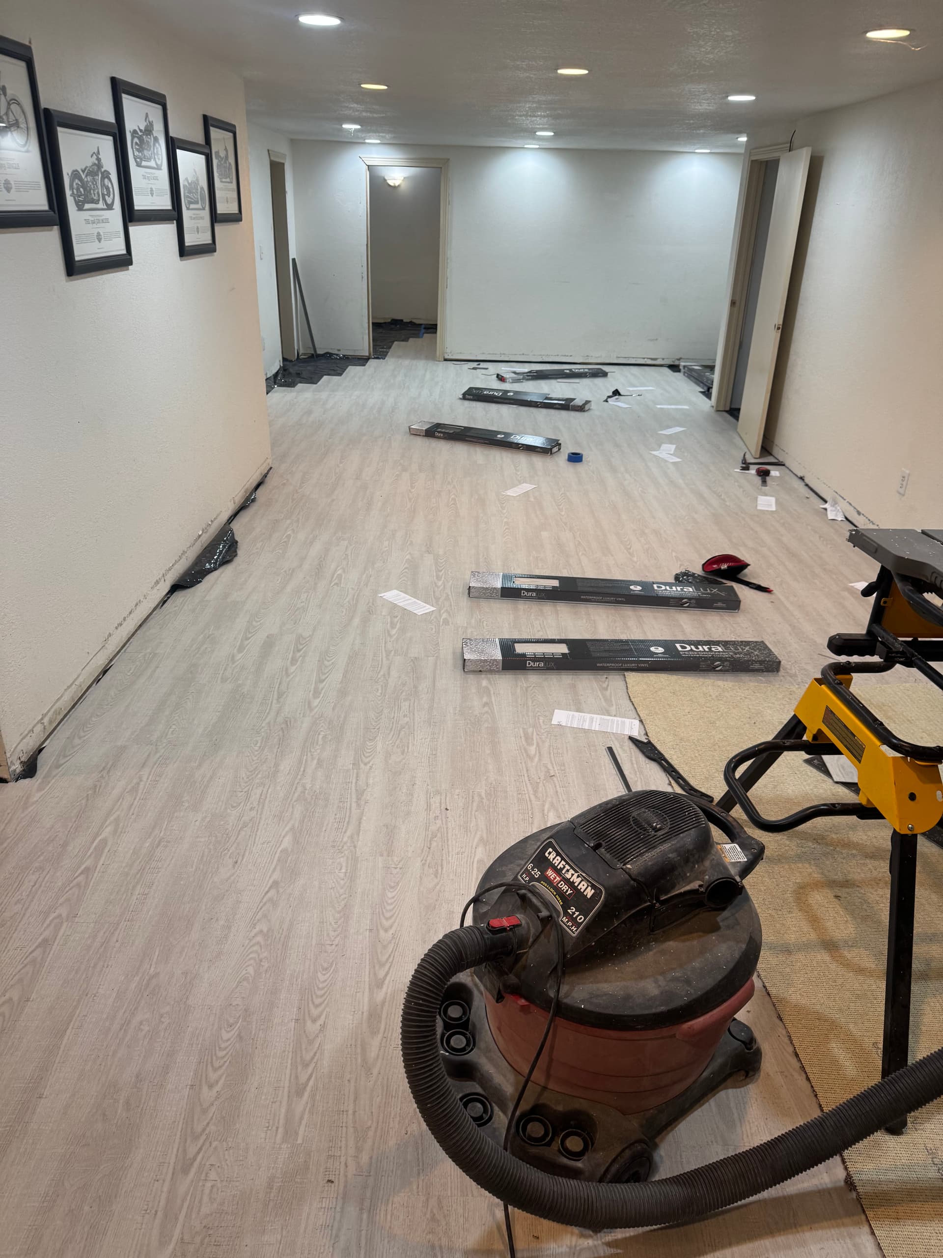 Gallery photos for 1,500 Sq Ft Basement LVP Refloor in Progress: Image #2